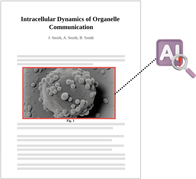 AI-generated image detection identifying fabricated or synthetic microscopy images using AI image detector to protect image integrity.