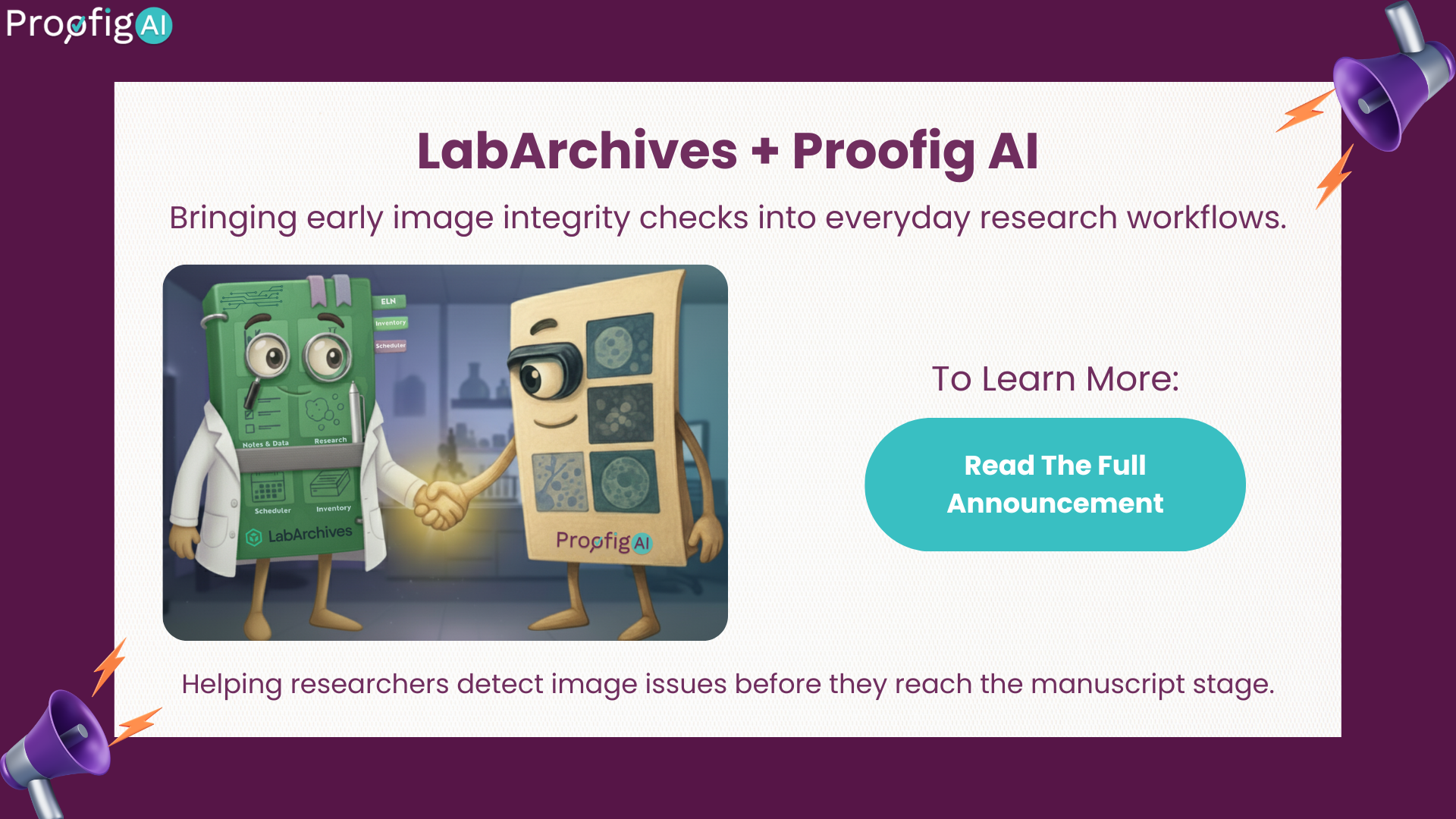 LabArchives and Proofig AI partner to bring early image integrity checks into everyday research workflows.