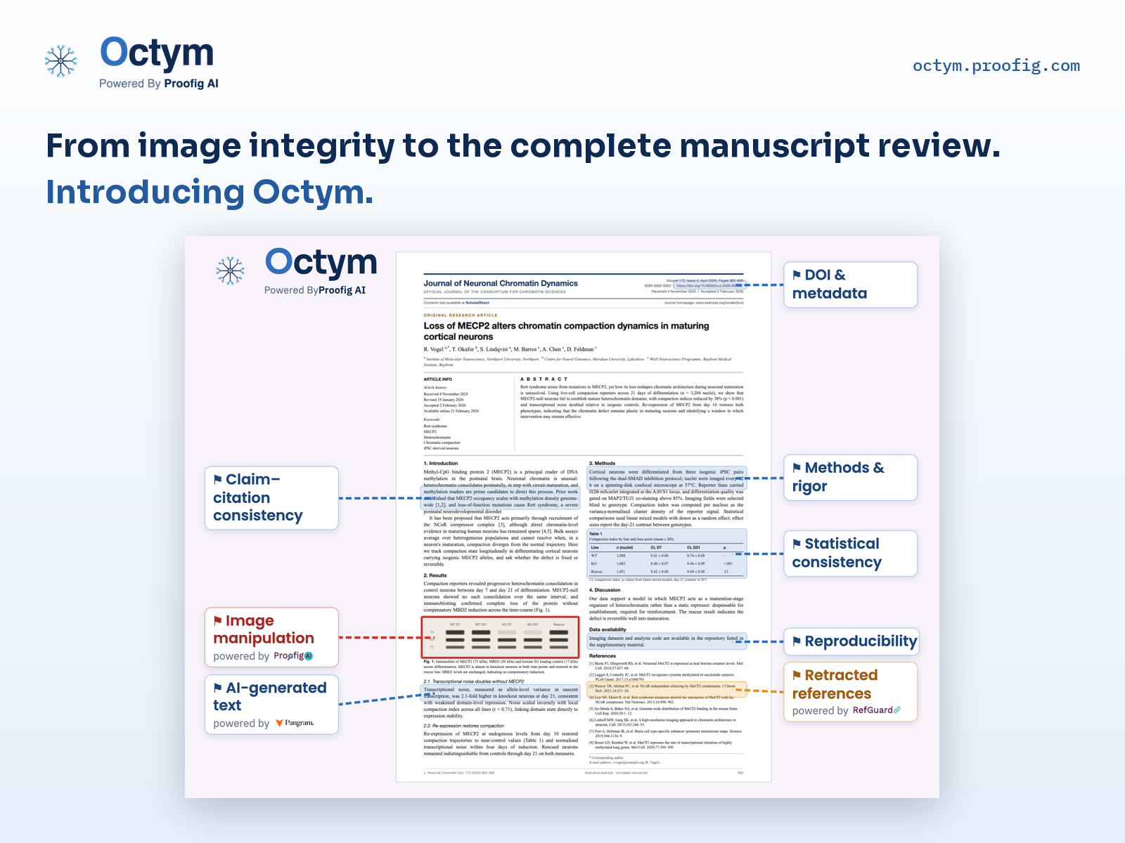 New platform runs every integrity and quality check on a manuscript, from images and references to statistics and reporting standards, in a single review configured to each customer's own requirements: a journal's guidelines, a funder's criteria, an institution's policies