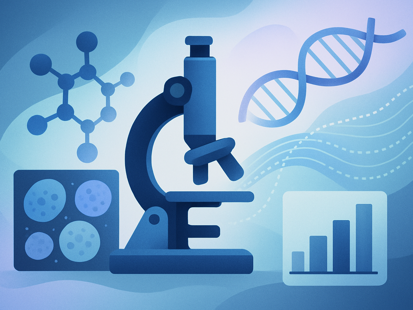 Abstract illustration of interconnected scientific tools and data streams in cool tones, representing research integrity.