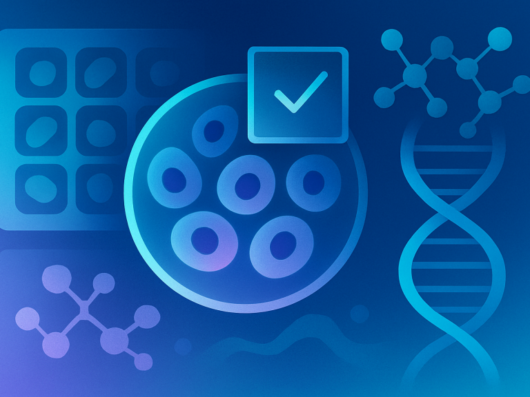 Abstract illustration of scientific patterns and molecular visuals in cool tones, evoking image integrity and modern publishing.